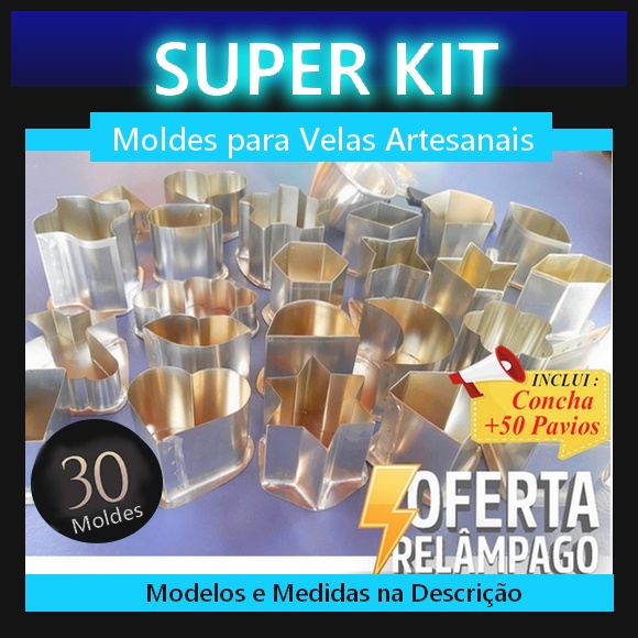 Kit 30 Moldes Para Velas Artesanais Concha Pavio Brinde Shopee Brasil