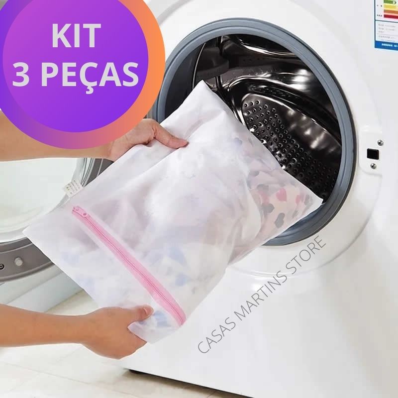 Kit Sacos Para Lavar Roupas X Cm Protetor De Lingerie Roupa