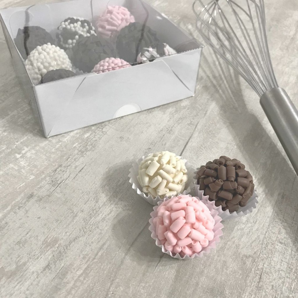 10 Caixas Embalagem Brancas Para 16 Doces Brigadeiros Trufas