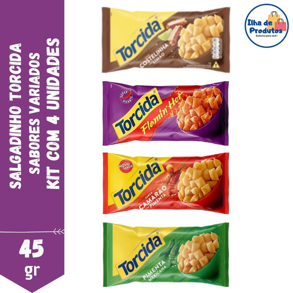 Kit 4 Salgadinho Torcida Snack 45g Diversos Sabores Shopee Brasil