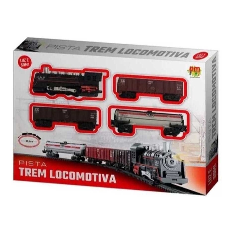 Trem Locomotiva Luz E Som Pista Dmt Dm Toys Shopee Brasil