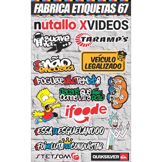 Cartela Adesivos Tuning Individual Stickers Moto Carro Bike Modelo 3