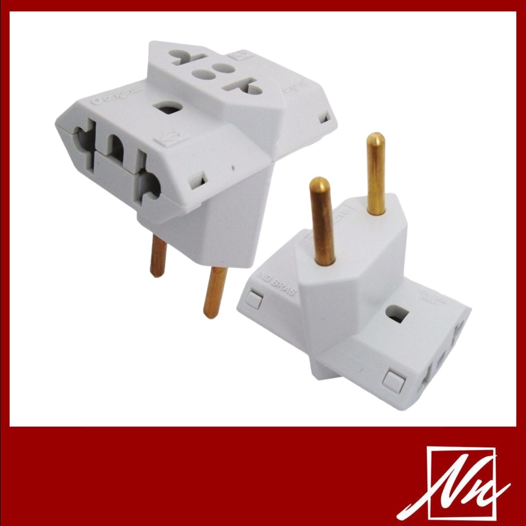 Adaptador Tomada T Multiuso Plug Elétrico 10a 20a Triplo Bob Esponja