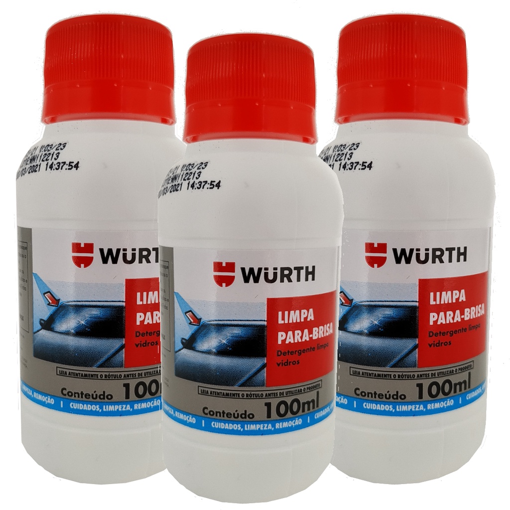 Kit Limpa Parabrisa Wurth Detergente Liquido Automotivo Limpeza