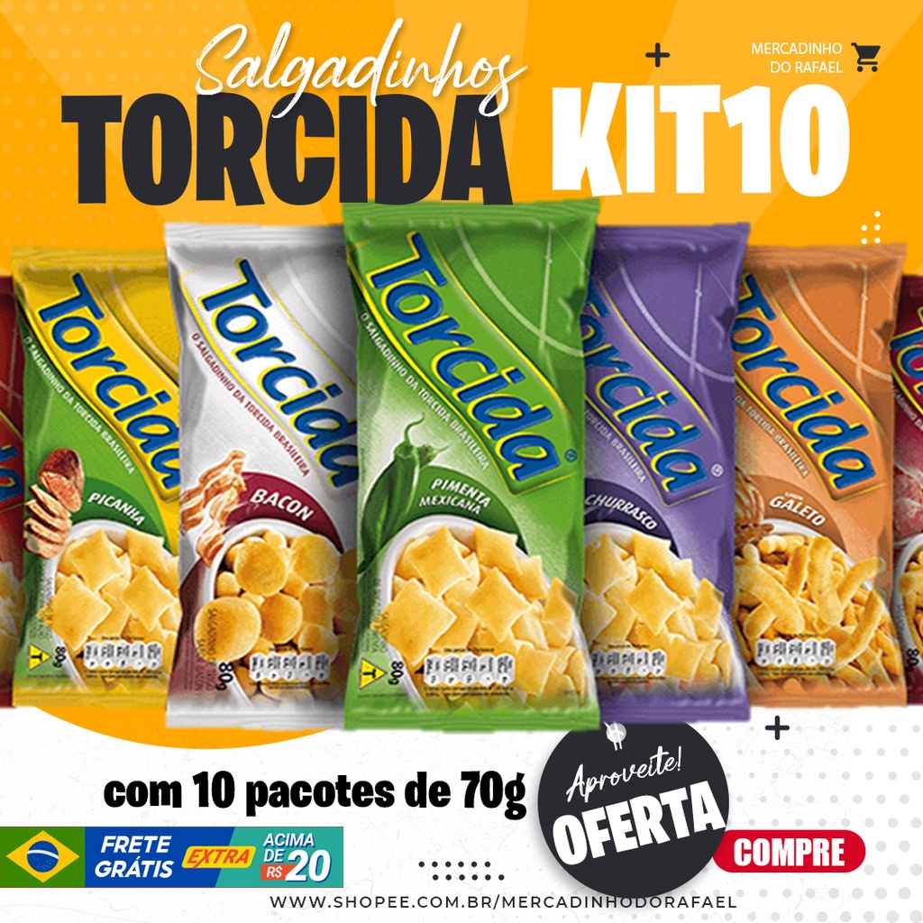 Salgadinho Torcida 70G Kit 10 Unidades Shopee Brasil