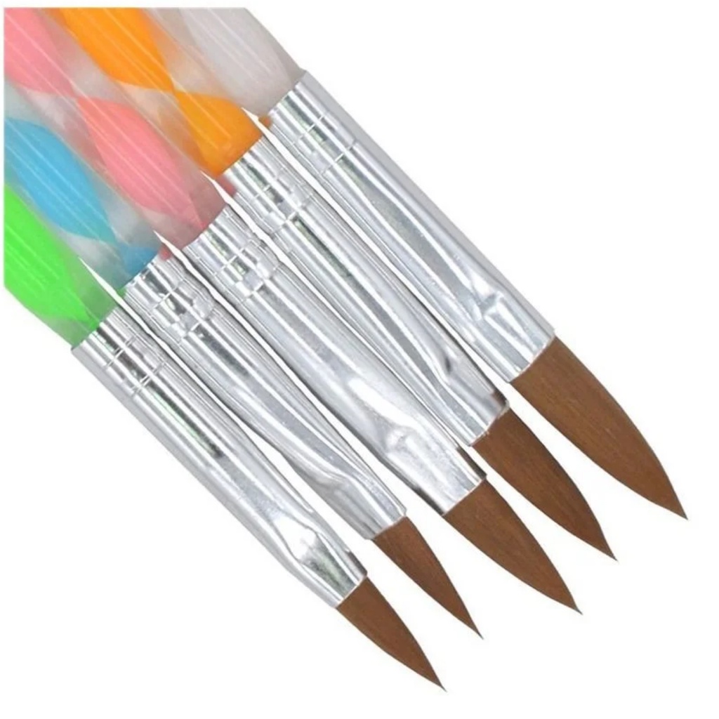 Kit 5 Pincéis Espiral para Decoração de Unhas Acrigel 5 Tamanhos 2 4 6