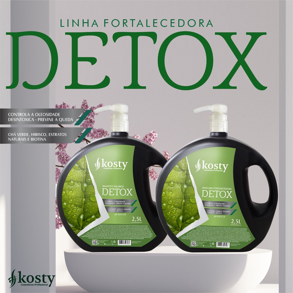 Kit Tratamento Detox Capilar Kosty Shampoo E Mascara 2 5l Cada