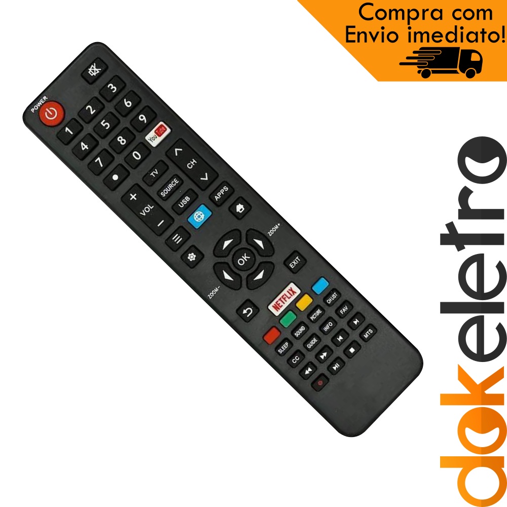 Controle Semp Toshiba Controle Remoto Smart TV Semp Toshiba Cobia 9029