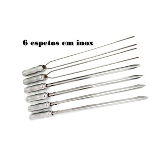 Conjunto Espetos Para Churrasco Duplo E Simples Cm De Lamina