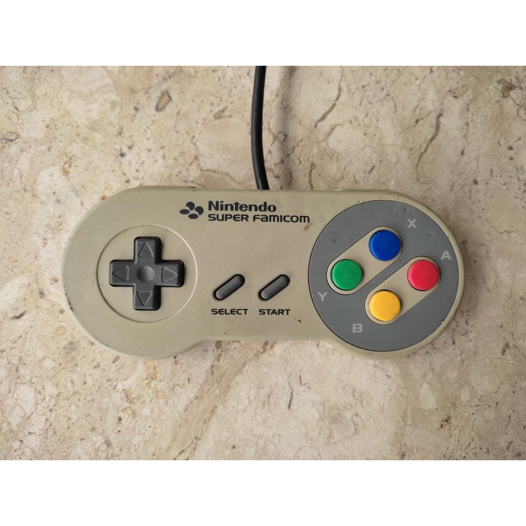 Controle Super Famicom Original Snes Super Nintendo Amarelado Shopee