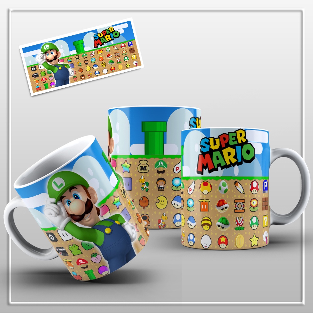 Caneca Personalizada Super Mario Personagens Luigi Shopee Brasil