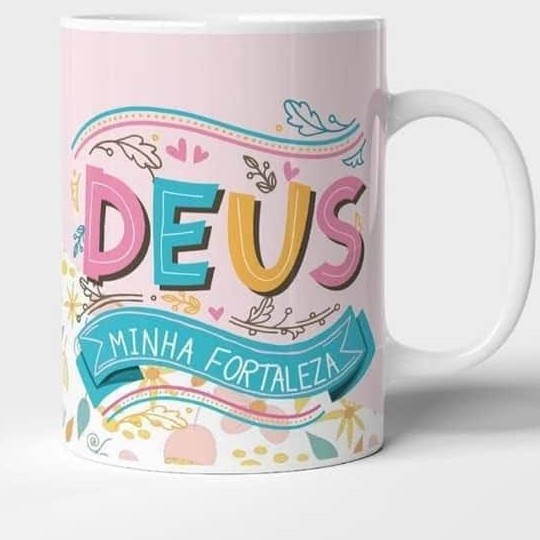 Caneca Personalizada Deus Minha Fortaleza Lindo Presente Shopee