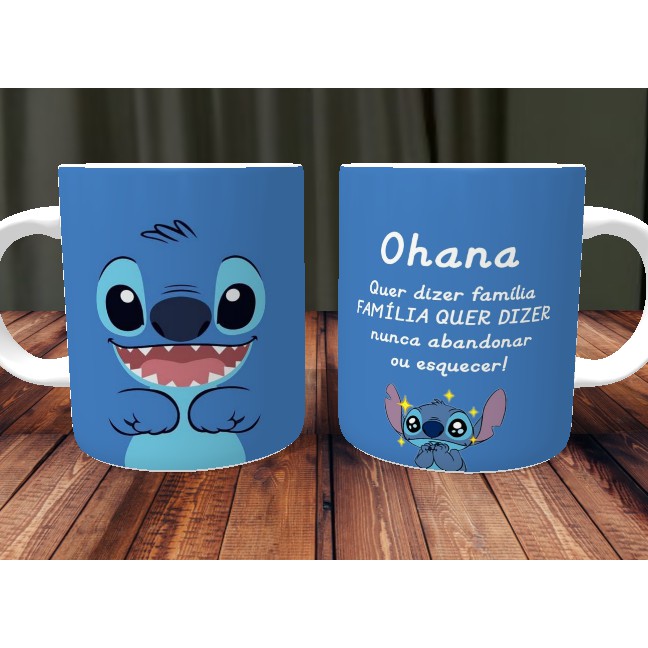 Caneca Ohana Quer Dizer Fam Lia Lilo E Stitch Shopee Brasil