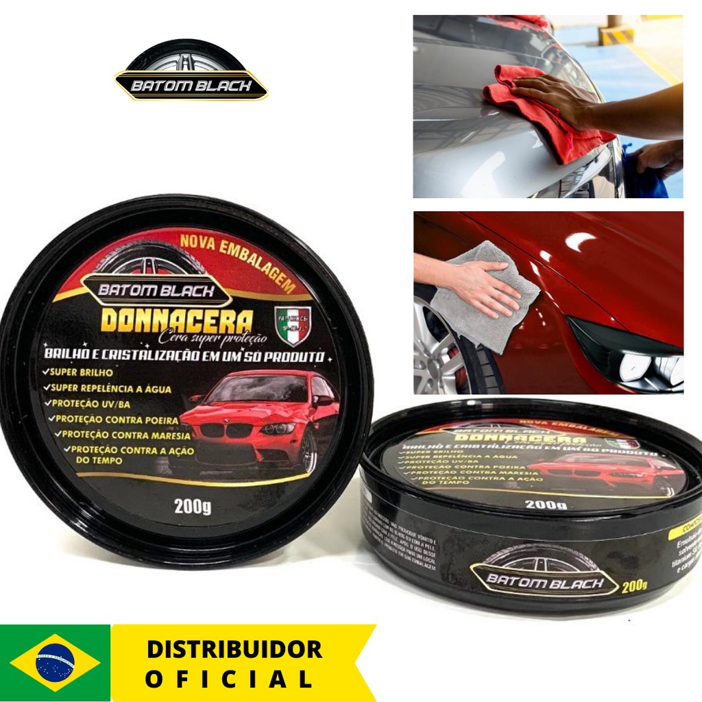 Donnacera Cera Automotiva Batom Black Wax Brilho Prote O Shopee Brasil