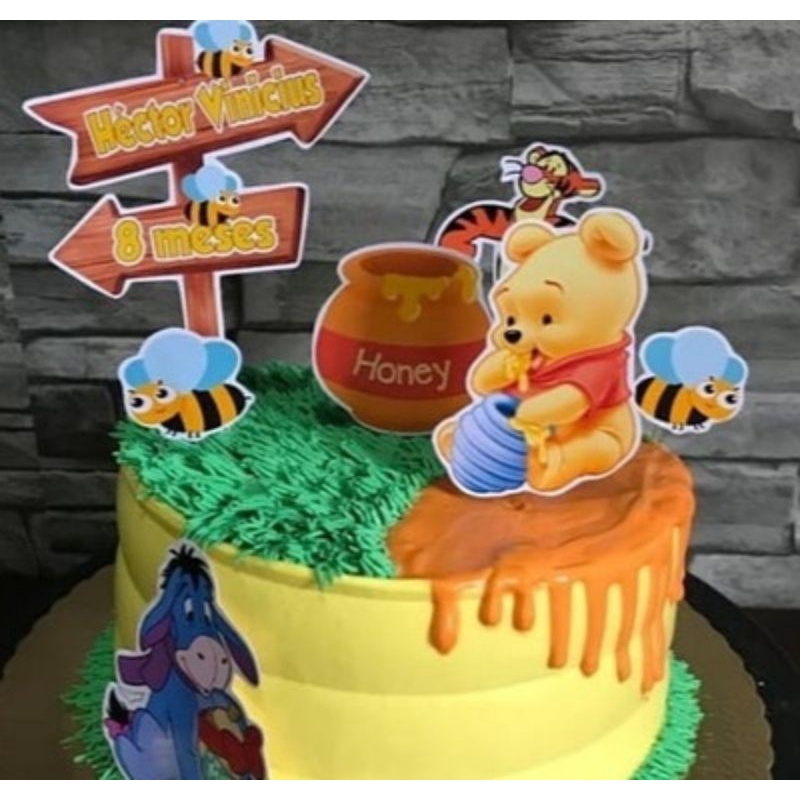 Topo Topper De Bolo Personalizado Ursinho Pooh Baby Mesvers Rio