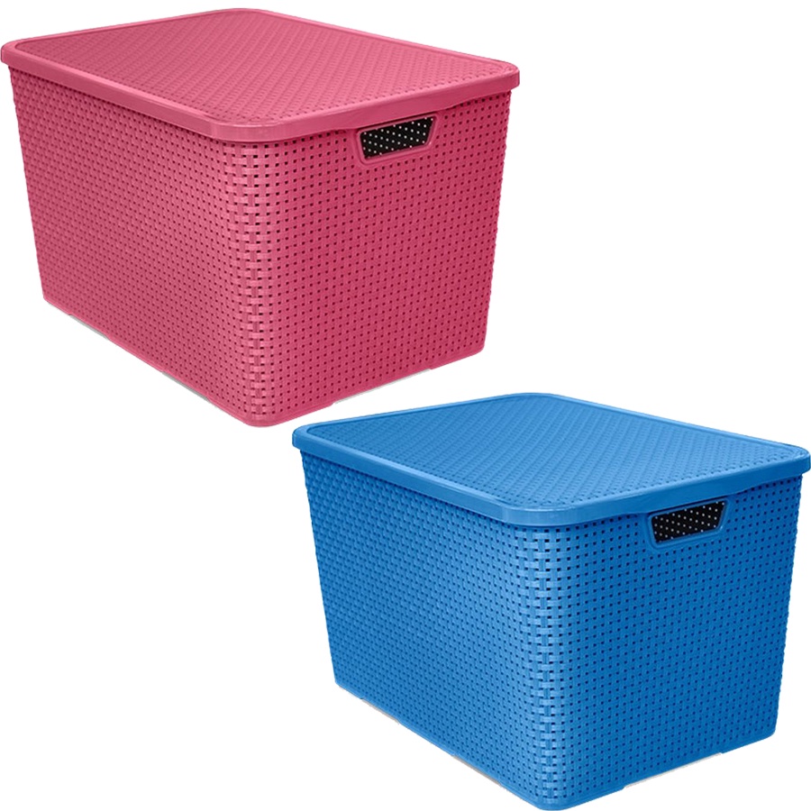 Caixa Plastica Organizadora Rattan Tampa Lts Colorida Shopee Brasil