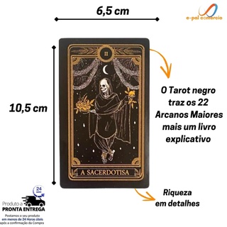 Baralho O Tarot Negro 22 Cartas Taro Arcanos Maiores Lindas