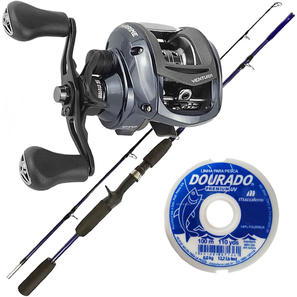 Kit Pesca Carretilha Marine Sports Ventura Vt5 Vara E Linha Shopee Brasil