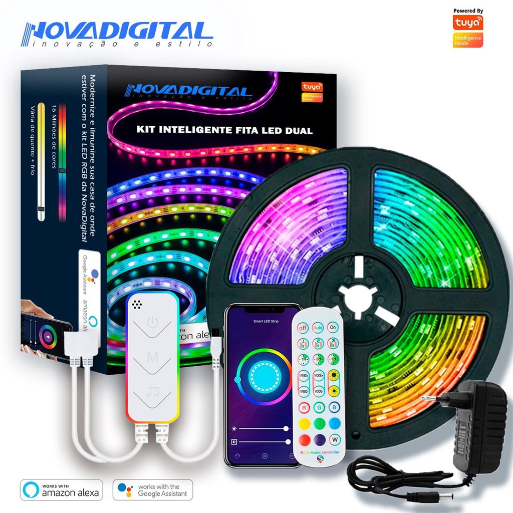 Fita Led Wifi Inteligente RGB 5050 Nova Digital C Silicone IP65 5