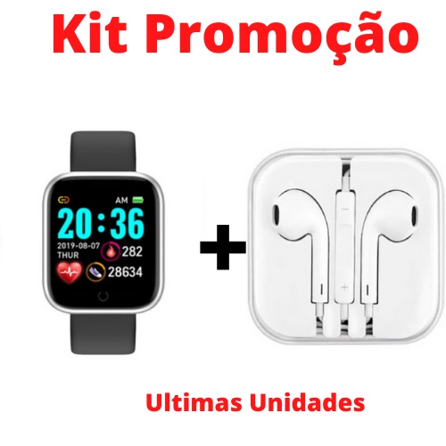 Kit Promo O Rel Gio Smartwatch Inteligente D Fone De Ouvido P