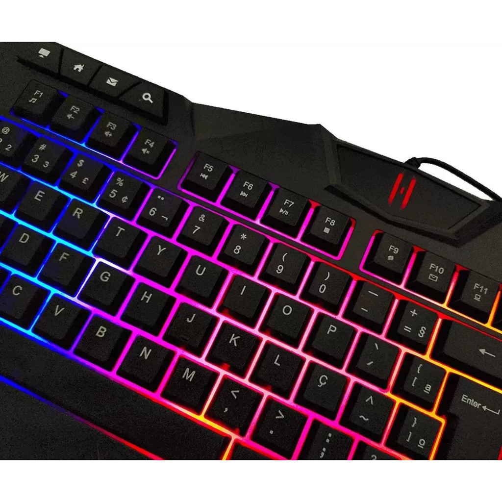 Teclado Gamer LEHMOX GT T5 Cabo USB Multifuncional LED RGB Teclas De