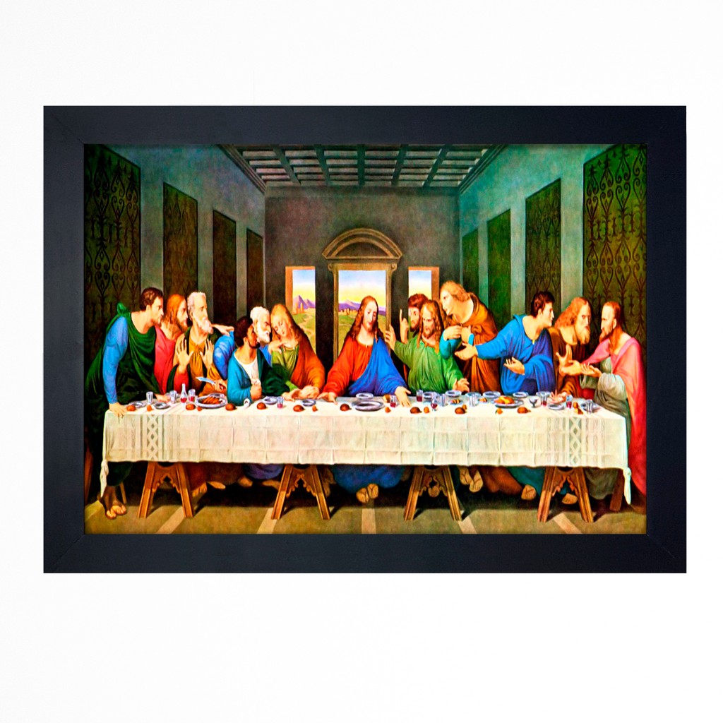 Quadro Santa Ceia Jesus Moldura Religioso Shopee Brasil