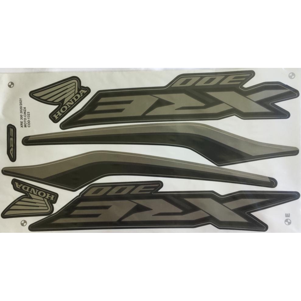 Kit Adesivo Jogo De Faixa Moto Xre 300 20 21 Cinza Shopee Brasil