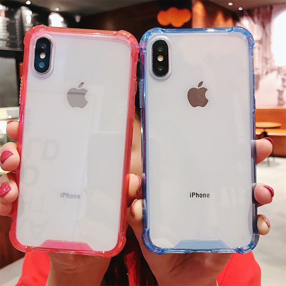 Capinha para iPhone Transparente em Acrílico TPU XR XS Max 6 6S 7 8