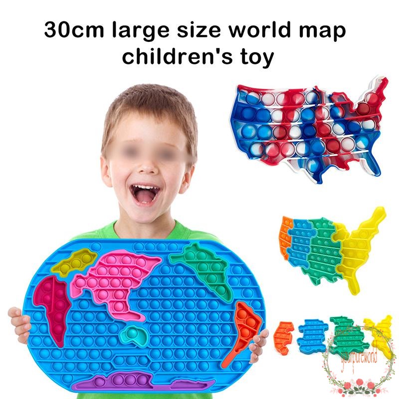 Brinquedo / Brinquedo Infantil Para Adultos Anti-Estismo De Apertar Com Bolhas E Sensorizados / Mapa / Pop It