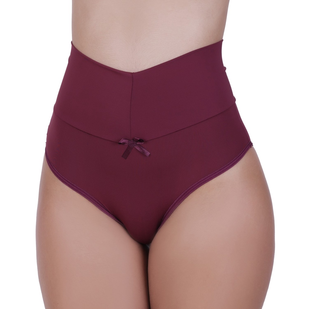 Kit 5 Calcinha Cós Alto Segura Barriga Terra e Mar Tanga Modeladora Pós