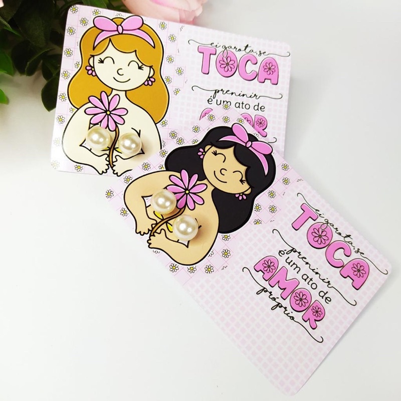 Cart O Card Brinco P Rola Personalizada Outubro Rosa Mimos