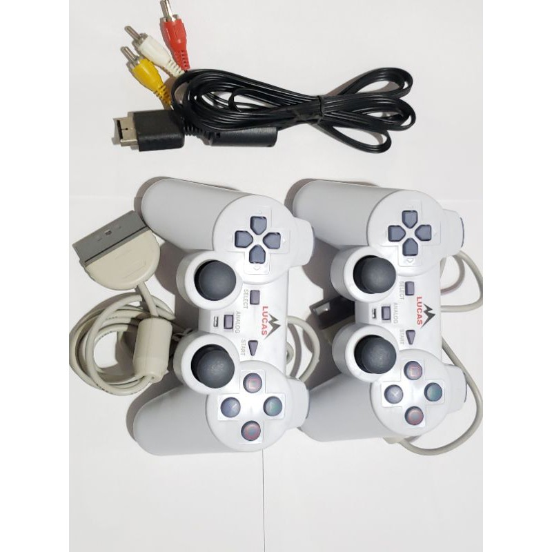 Kit 2 Controles Dualshock Ps1 1 Memory Card Cabo Av Pronta Entrega