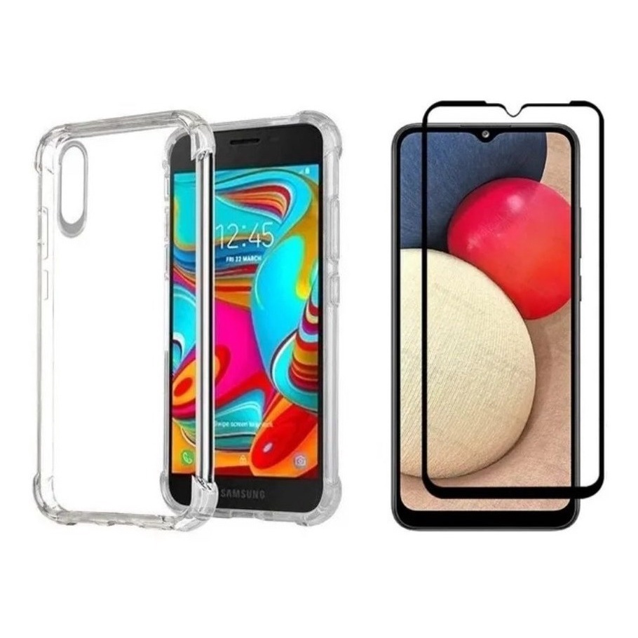 Kit Capa Capinha Pelicula De Vidro 3d Samsung Galaxy A02 Shopee Brasil