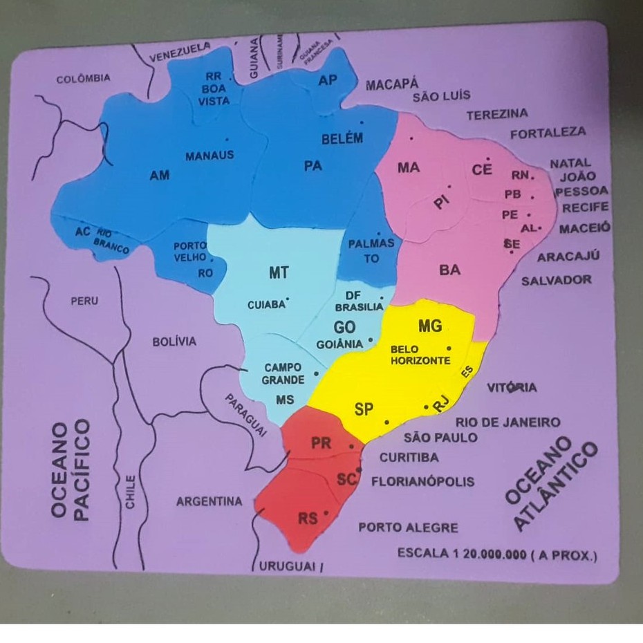 Mapa Do Brasil Quebra Cabe A Eva Montar Estados Educativo Did Tico