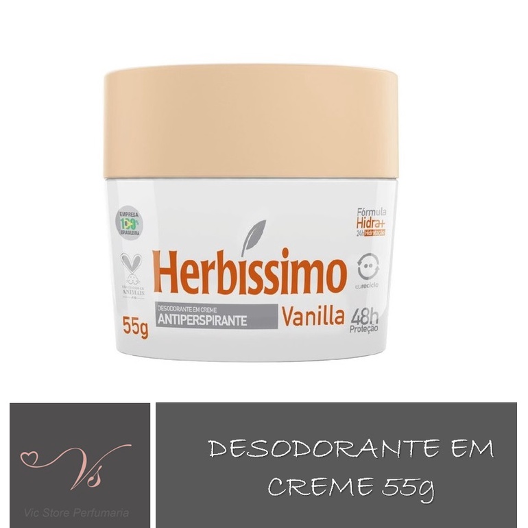 Desodorante Creme Herbissimo Vanilla G Shopee Brasil