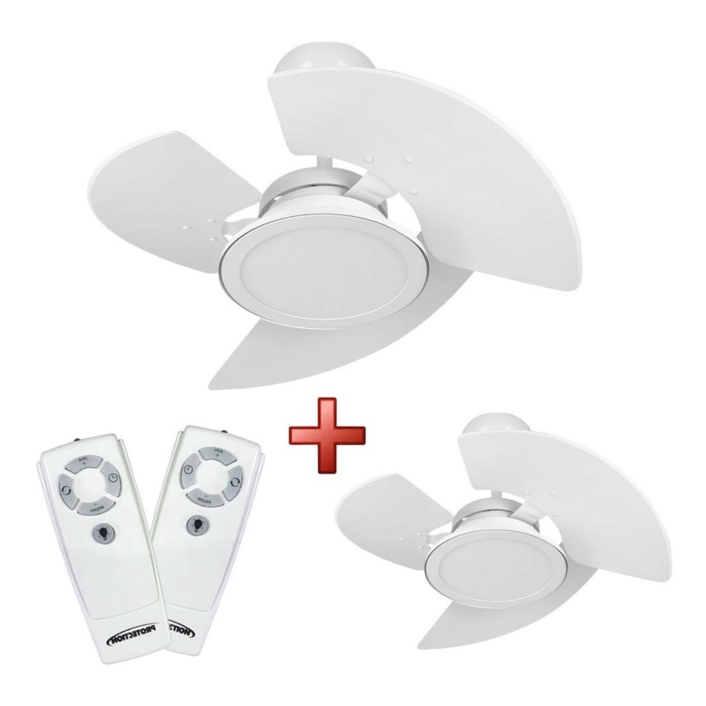 Kit 2 Ventiladores De Teto Aventador Branco 110V 2 Controles