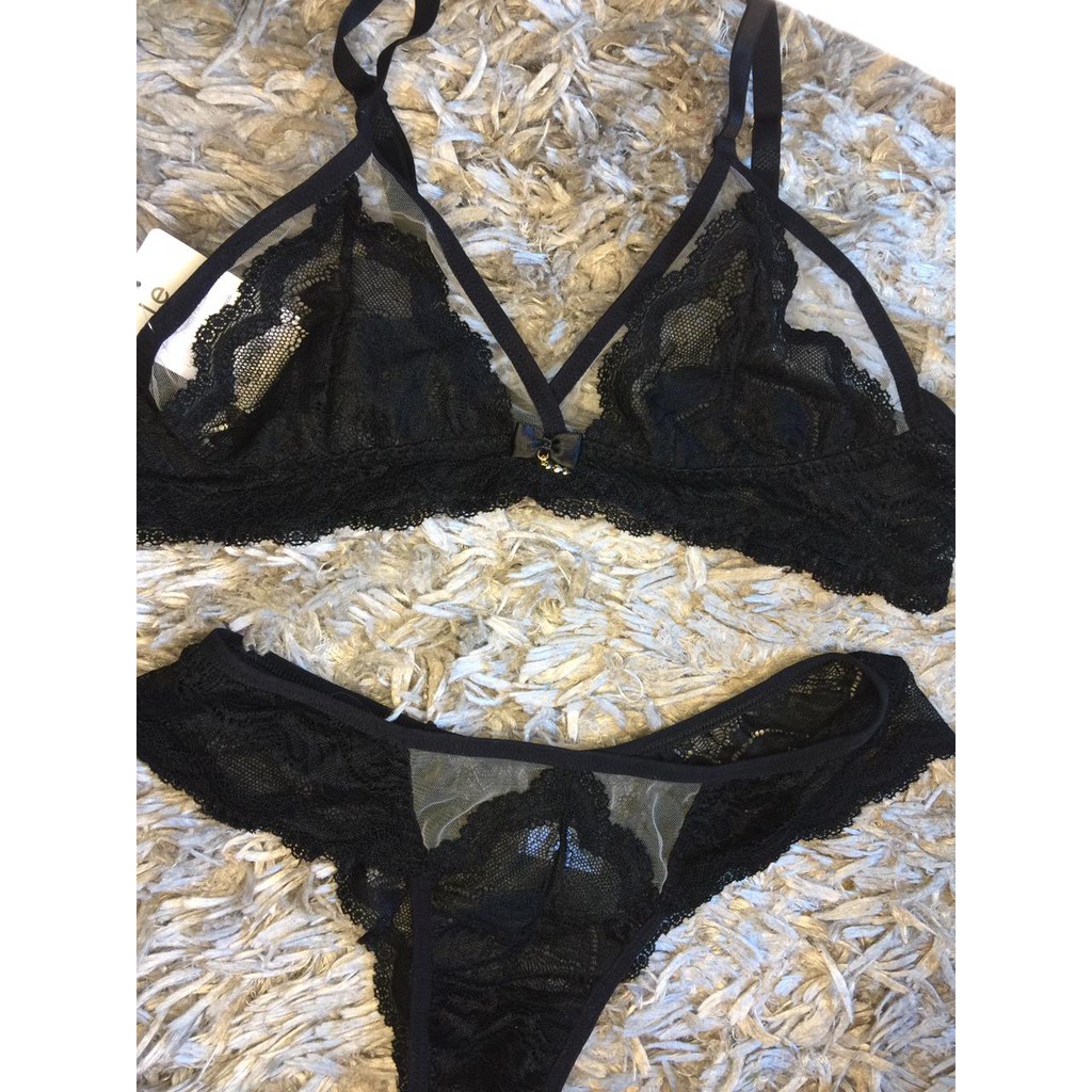 Conjunto Lingerie De Renda E Tule Shopee Brasil