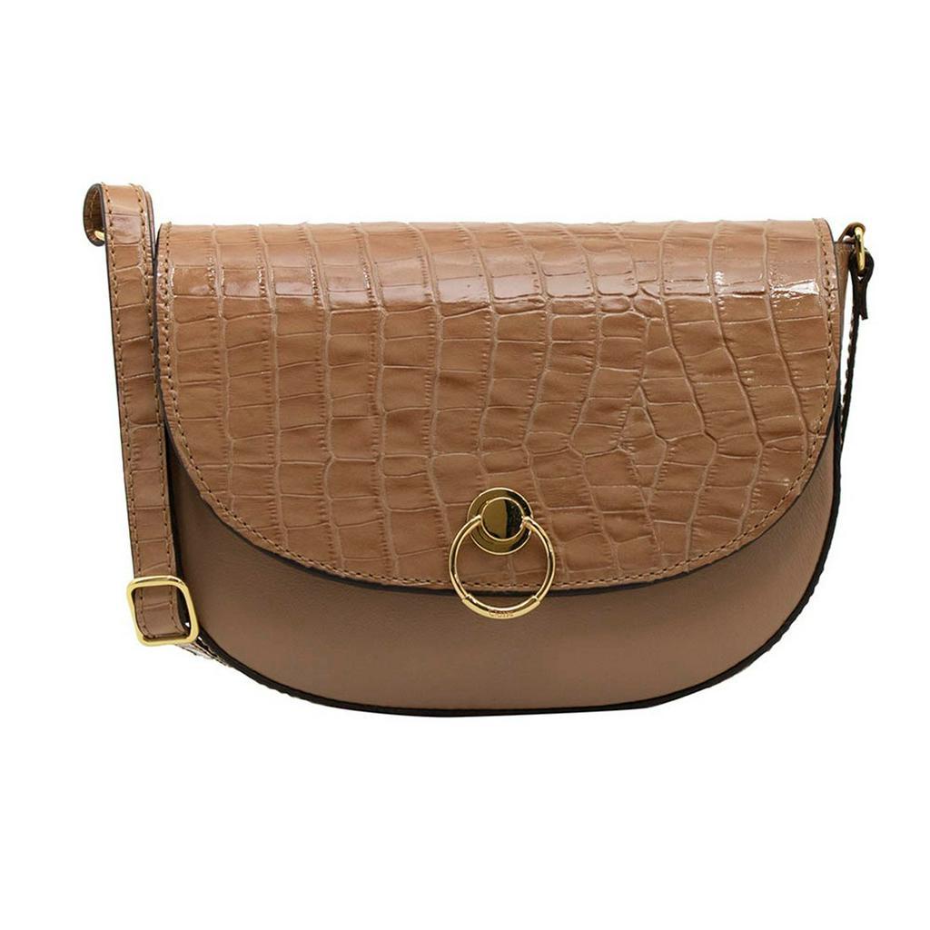 BOLSA CLASSE COURO TRANSVERSAL FEMININA 2477 CB16 NUDE CROCO Shopee