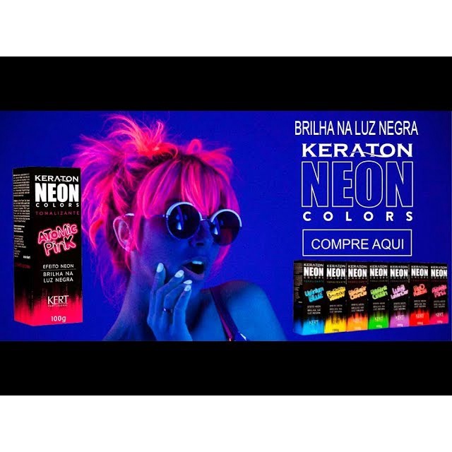 Tonalizante Keraton Cabelo Colorido Neon Colors Efeito Neon Kert 100g