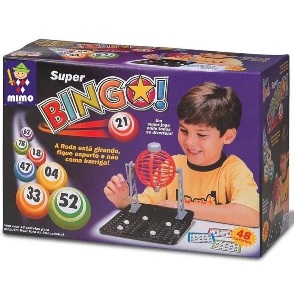 Brinquedo Super Bingo Jogo Infantil 48 Cartelas Mimo 2000