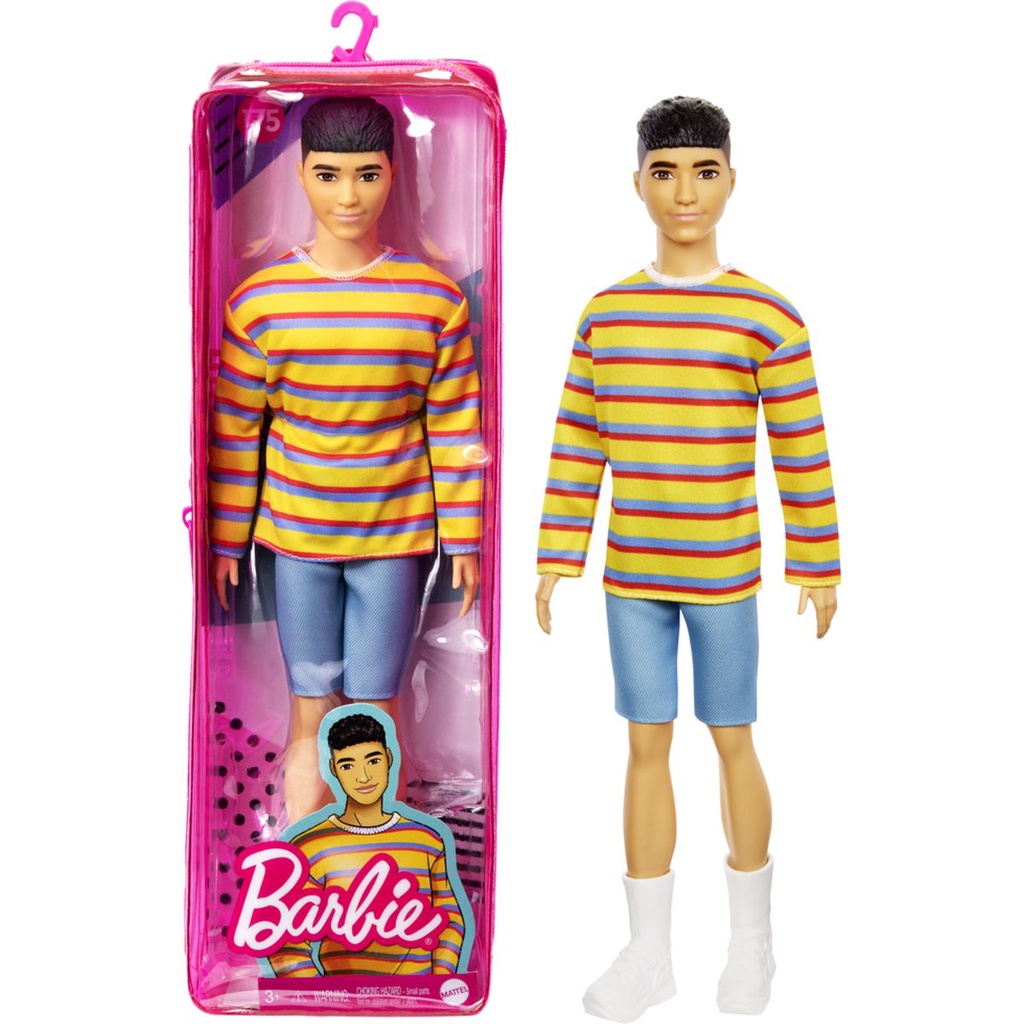 Boneco Ken Barbie Fashion Oversized Striped Shir Mattel Shopee Brasil