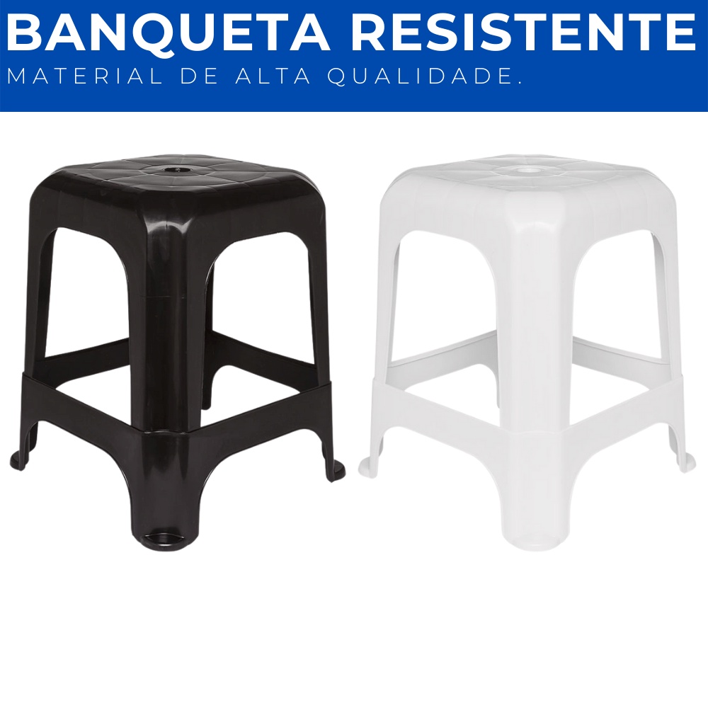 Banco Plastico Banqueta Cadeira Ate 120 Kg Resistente Leve Shopee Brasil