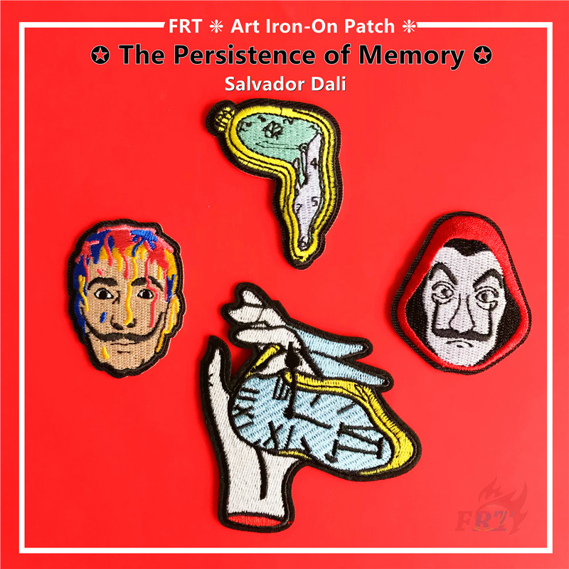 The Persisnce Of Memory - Remendo De Ferro Arte 1 Pc Painter Salvador Dali Diy Costurar Em Ferro Em Emblemas Patches