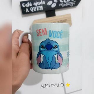 Caneca Lilo E Stitch Seu Nome Ou Casal Personalizada De Porcelana