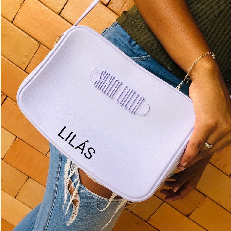 Bolsa Santa Lola Luxo Feminina Quadrada Lisa Alcinha Transversal Ombro