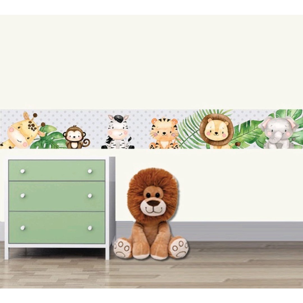 Faixa Decorativa Infantil P Quarto De Menino Safari Papel De Parede