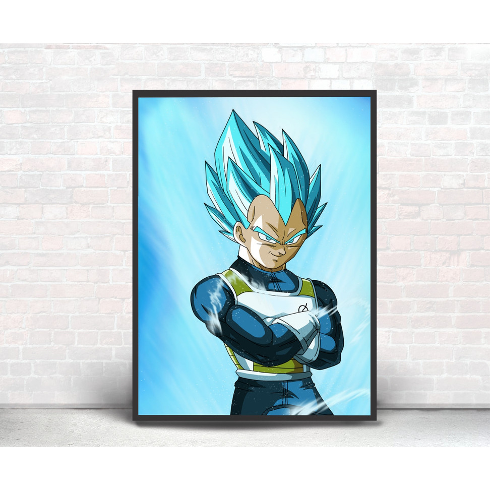 Quadro Decorativo Poster Dragon Ball Super Vegeta Ssj Blue Shopee Brasil