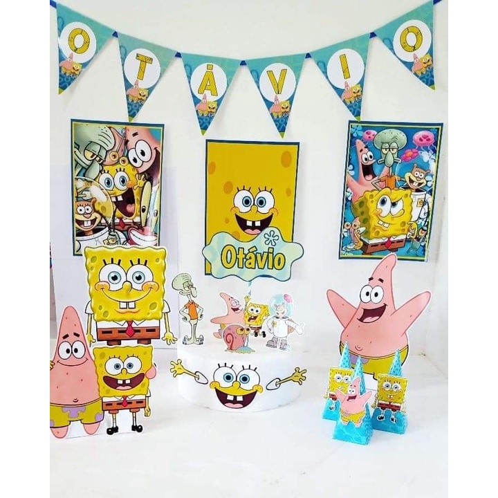 Kit Festa Em Casa S Um Bolinho Bob Esponja Todos Os Temas Nome E