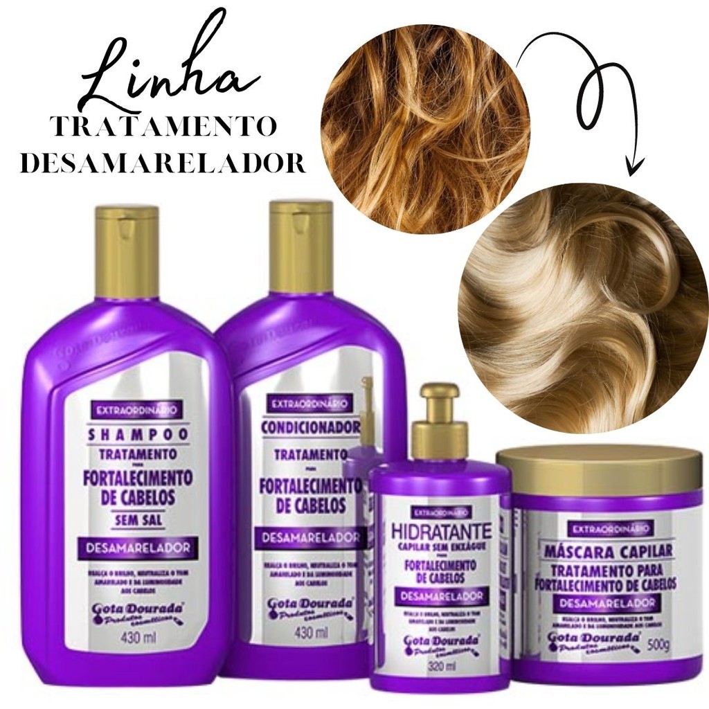 Kit Desamarelador Fortalecimento Gota Dourada Shampoo Ml