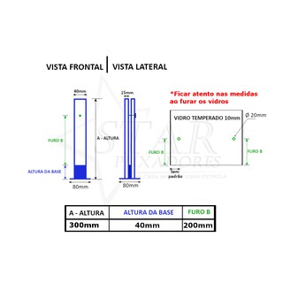 Kit 10 Colunas Torre Em Inox 30cm Para Guarda Corpo 1 Furo Shopee